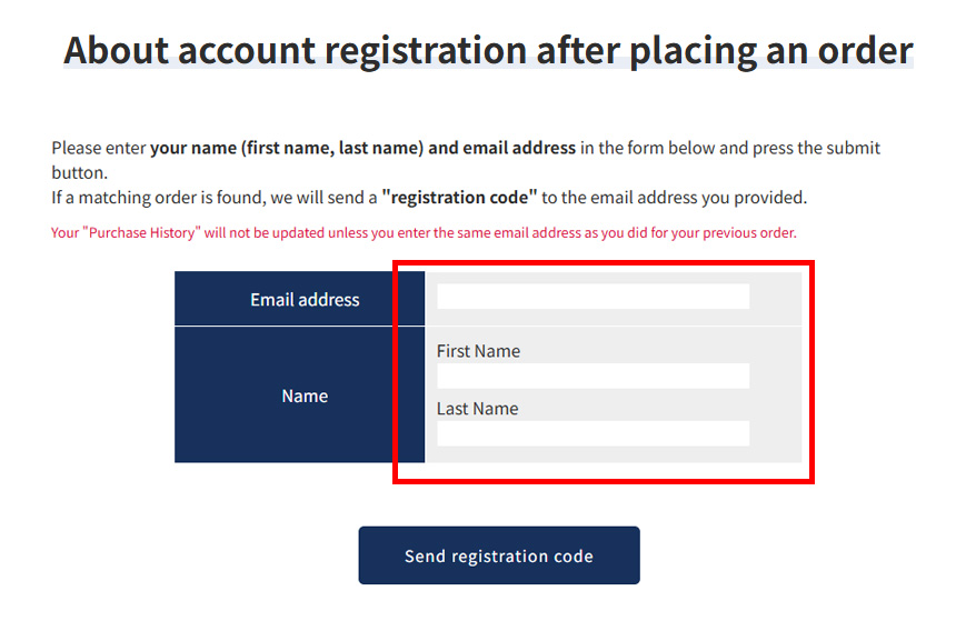 Registration screen image